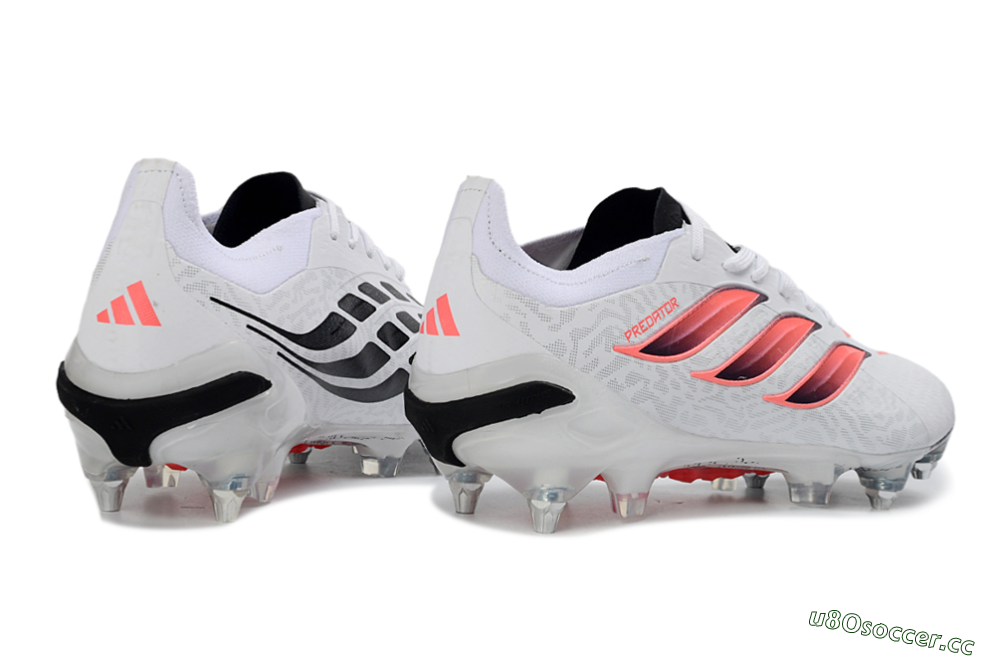 Men's Adidas Predator 26 Elite SG Soft Ground Low-Tops Football Boots - White/Vibrant Pink/Black 6