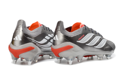 Men's Adidas Predator 26 Elite SG Soft Ground Low-Tops Football Boots - Gray/Vibrant Red/Silver