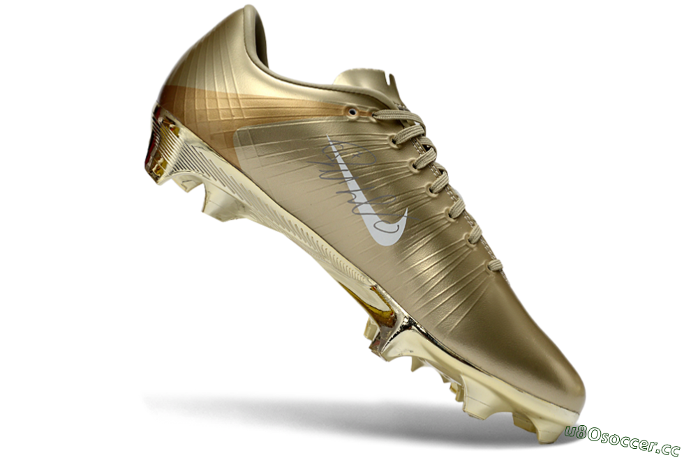 Men's Nike Air Zoom Mercurial Vapor 1 Elite CR7 FG Firm Ground Low-Tops Football Boots - Gold/Metallic Gold/White 4