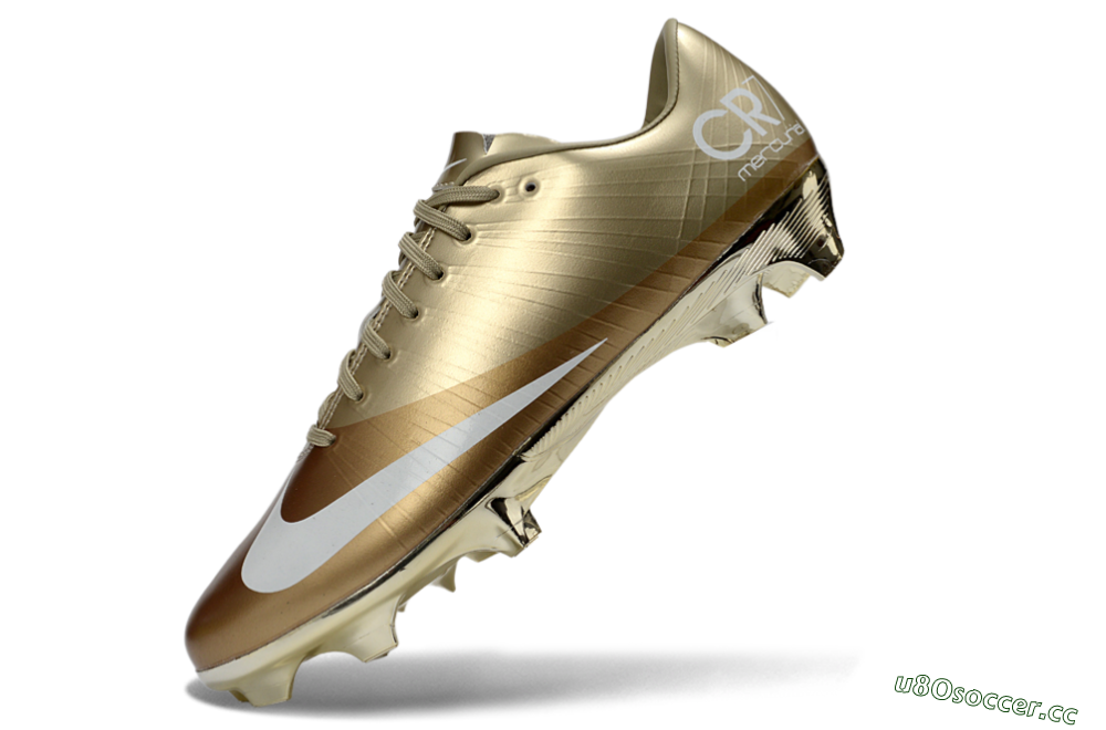 Men's Nike Air Zoom Mercurial Vapor 1 Elite CR7 FG Firm Ground Low-Tops Football Boots - Gold/Metallic Gold/White 5