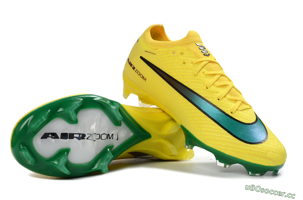 Men's Nike Air Zoom Mercurial Vapor 16 Elite FG Firm Ground Low-Tops Football Boots - Yellow/Electric Green/Steel Blue 1