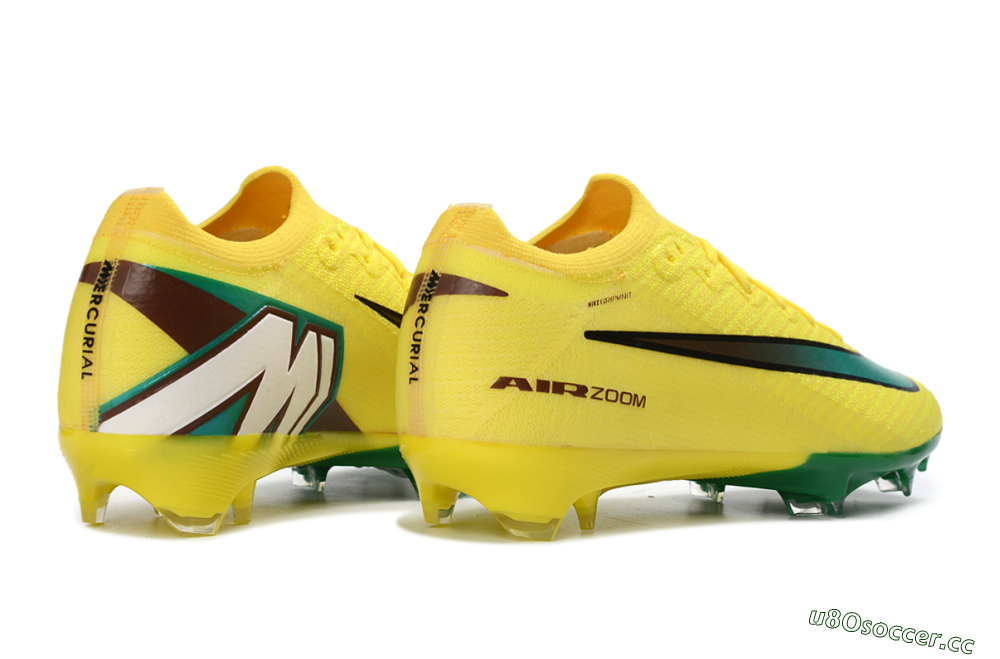 Men's Nike Air Zoom Mercurial Vapor 16 Elite FG Firm Ground Low-Tops Football Boots - Yellow/Electric Green/Steel Blue 6