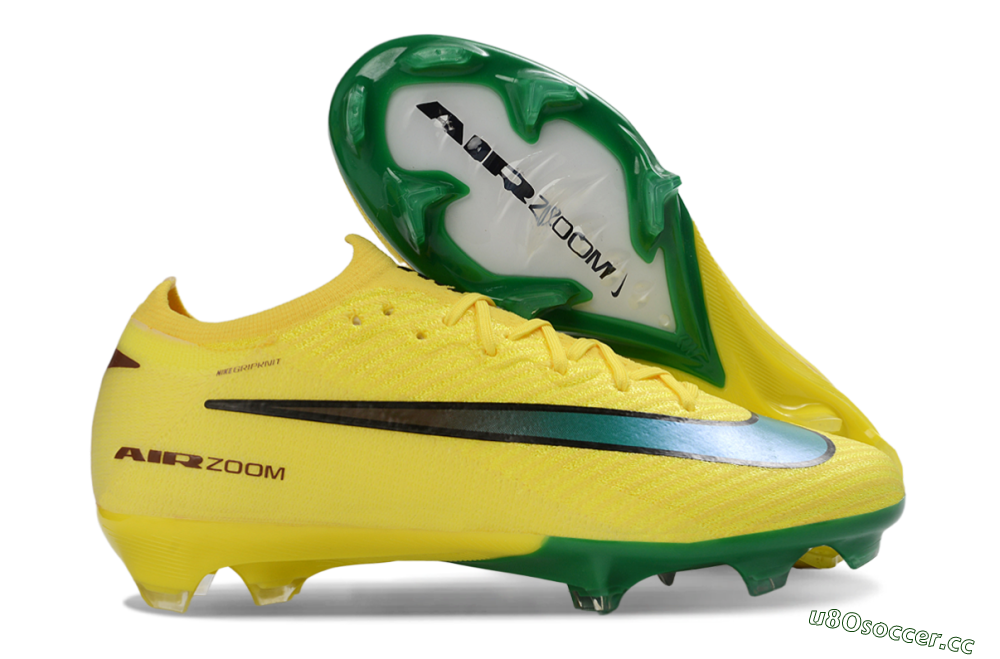 Men's Nike Air Zoom Mercurial Vapor 16 Elite FG Firm Ground Low-Tops Football Boots - Yellow/Electric Green/Steel Blue 2