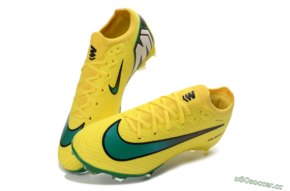 Men's Nike Air Zoom Mercurial Vapor 16 Elite FG Firm Ground Low-Tops Football Boots - Yellow/Electric Green/Steel Blue 3