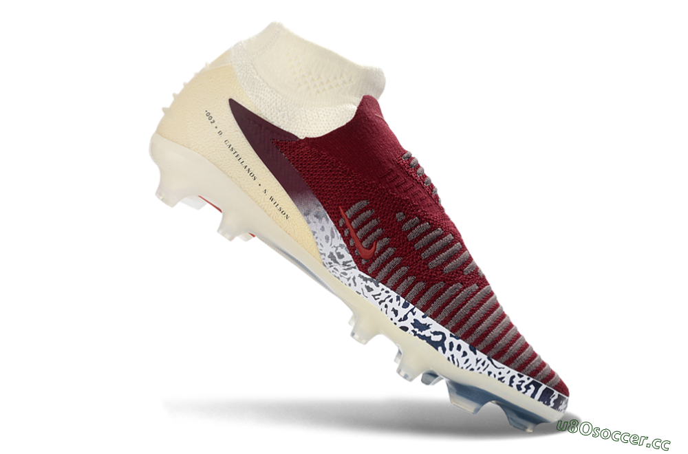 Men's Nike Phantom 6 High Elite AG Artificial Grass High-Tops Football Boots - Red/Crimson Red/Dreamy White 4