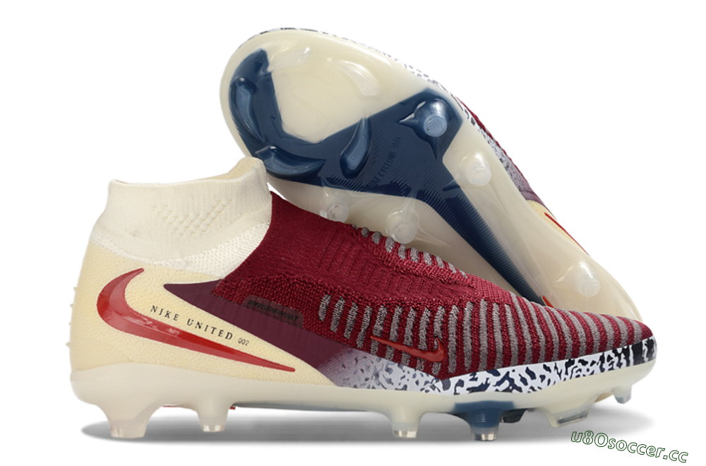 Men's Nike Phantom 6 High Elite AG Artificial Grass High-Tops Football Boots - Red/Crimson Red/Dreamy White 2