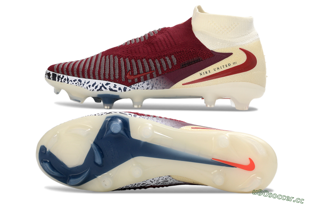 Men's Nike Phantom 6 High Elite AG Artificial Grass High-Tops Football Boots - Red/Crimson Red/Dreamy White 1