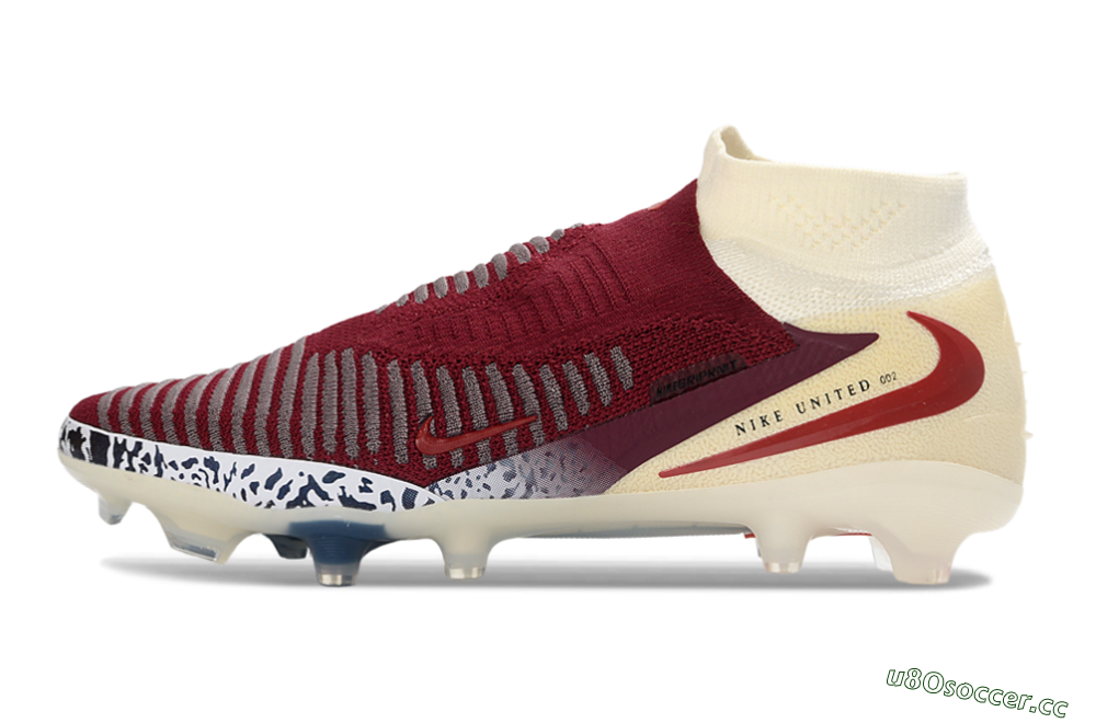 Men's Nike Phantom 6 High Elite AG Artificial Grass High-Tops Football Boots - Red/Crimson Red/Dreamy White 0