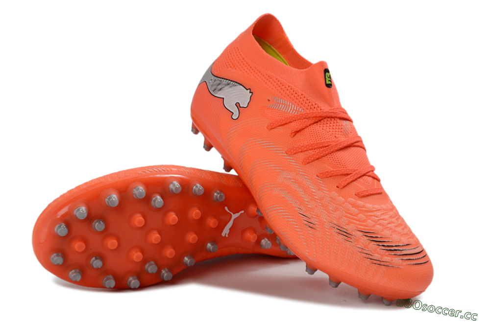 Men's Puma Future 8 Ultimate MG Multi Ground Low-Tops Football Boots - Orange/Bright Flame/Neon Ember 3