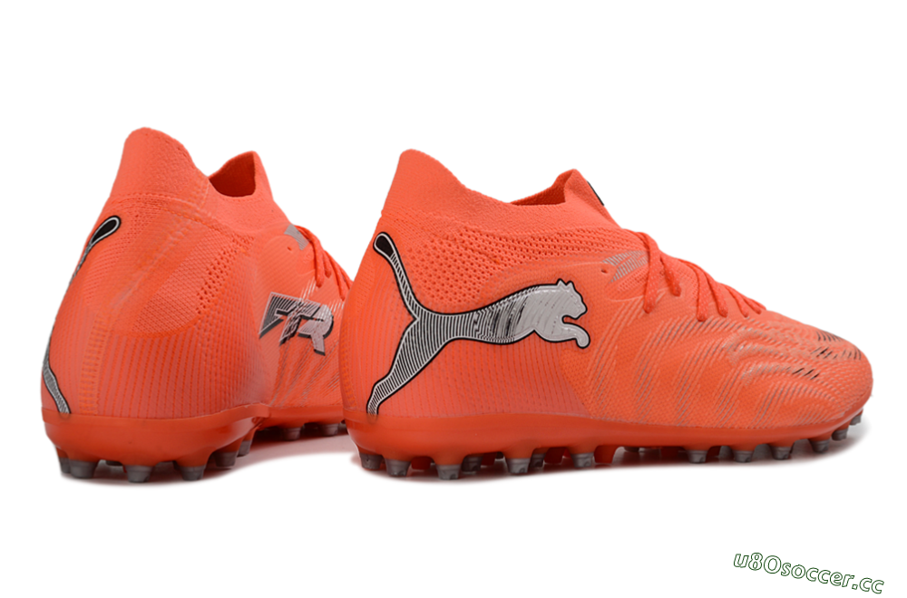 Men's Puma Future 8 Ultimate MG Multi Ground Low-Tops Football Boots - Orange/Bright Flame/Neon Ember 6