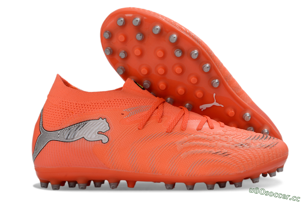 Men's Puma Future 8 Ultimate MG Multi Ground Low-Tops Football Boots - Orange/Bright Flame/Neon Ember 2