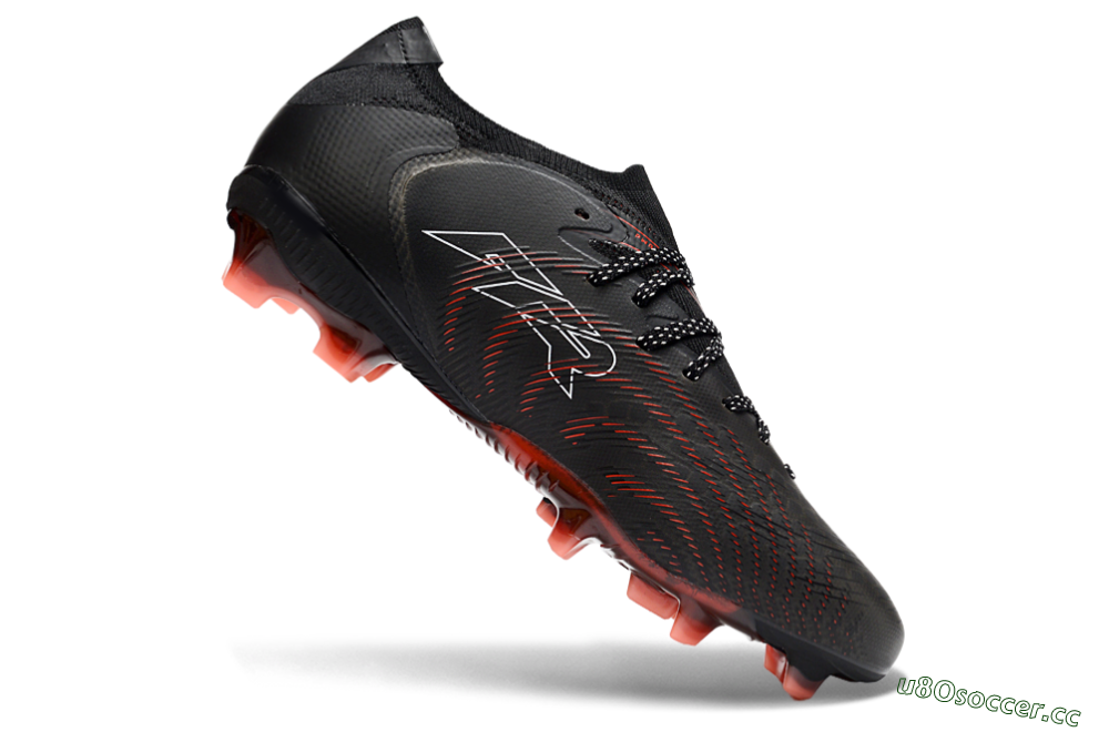 Men's Puma Future 8 Ultimate FG Firm Ground Low-Tops Football Boots - Black/Electric Red/Shadow Black 4