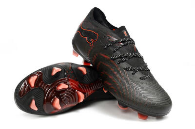Men's Puma Future 8 Ultimate FG Firm Ground Low-Tops Football Boots - Black/Electric Red/Shadow Black