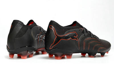Men's Puma Future 8 Ultimate FG Firm Ground Low-Tops Football Boots - Black/Electric Red/Shadow Black