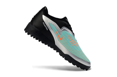 Kids Nike Phantom 6 Elite Low TF Artificial Turf Low-Tops Football Shoes - Teal/Metallic Silver/Black