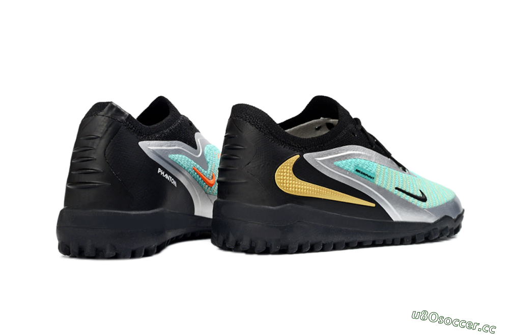 Kids Nike Phantom 6 Elite Low TF Artificial Turf Low-Tops Football Shoes - Teal/Metallic Silver/Black 6