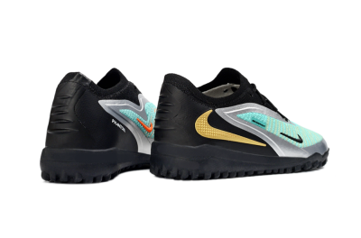 Kids Nike Phantom 6 Elite Low TF Artificial Turf Low-Tops Football Shoes - Teal/Metallic Silver/Black