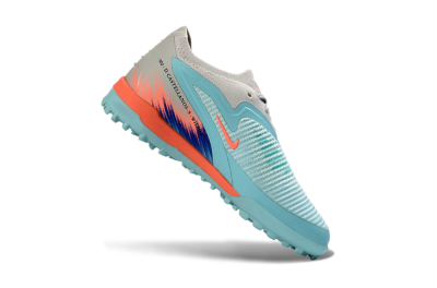 Kids Nike Phantom 6 Elite Low TF Artificial Turf Low-Tops Football Shoes - Blue/Aqua Breeze/Coral Burst
