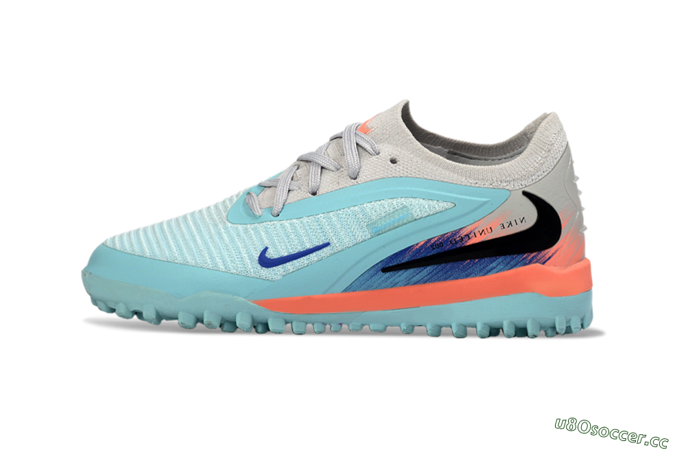 Kids Nike Phantom 6 Elite Low TF Artificial Turf Low-Tops Football Shoes - Blue/Aqua Breeze/Coral Burst 2