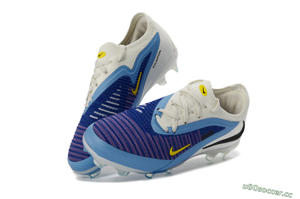 Kids Nike Phantom 6 Elite Low FG Firm Ground Low-Tops Football Boots - Blue/Sky Blue/Deep Purple 0