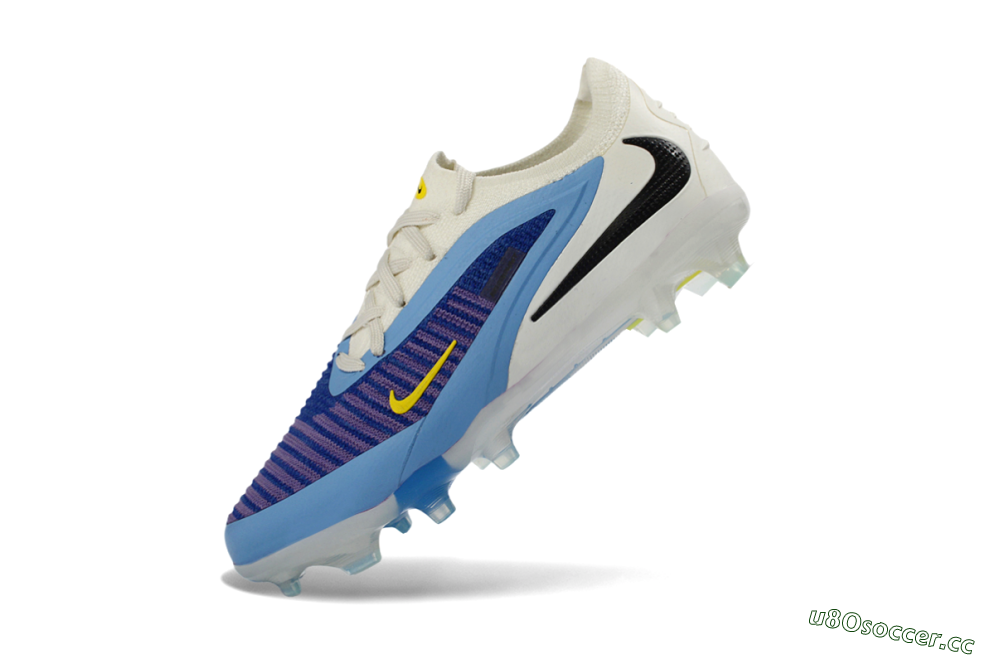 Kids Nike Phantom 6 Elite Low FG Firm Ground Low-Tops Football Boots - Blue/Sky Blue/Deep Purple 4
