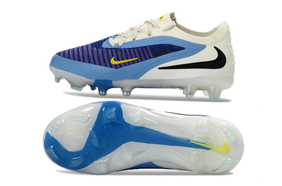 Kids Nike Phantom 6 Elite Low FG Firm Ground Low-Tops Football Boots - Blue/Sky Blue/Deep Purple