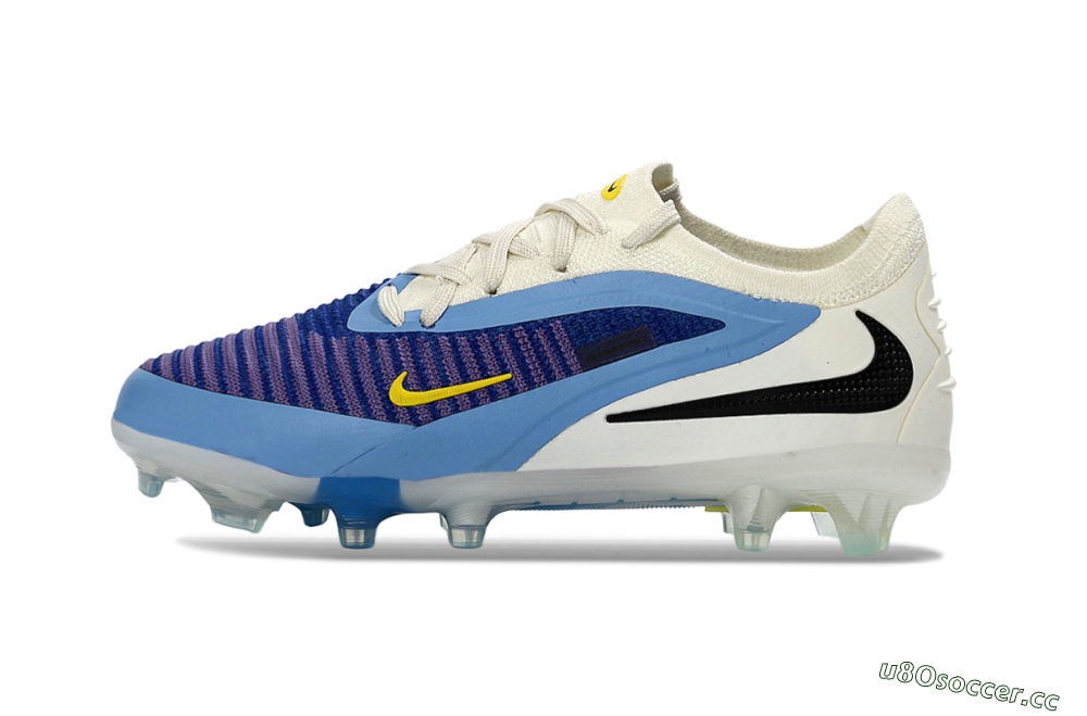 Kids Nike Phantom 6 Elite Low FG Firm Ground Low-Tops Football Boots - Blue/Sky Blue/Deep Purple 2