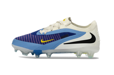Kids Nike Phantom 6 Elite Low FG Firm Ground Low-Tops Football Boots - Blue/Sky Blue/Deep Purple