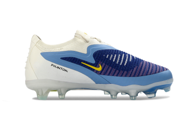 Kids Nike Phantom 6 Elite Low FG Firm Ground Low-Tops Football Boots - Blue/Sky Blue/Deep Purple