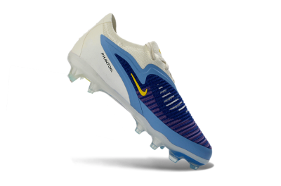 Kids Nike Phantom 6 Elite Low FG Firm Ground Low-Tops Football Boots - Blue/Sky Blue/Deep Purple