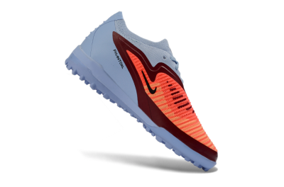 Kids Nike Phantom 6 Elite Low TF Artificial Turf Low-Tops Football Shoes - Blue/Coral Red/Steel Blue