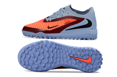 Kids Nike Phantom 6 Elite Low TF Artificial Turf Low-Tops Football Shoes - Blue/Coral Red/Steel Blue
