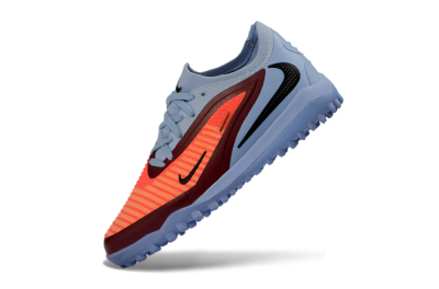 Kids Nike Phantom 6 Elite Low TF Artificial Turf Low-Tops Football Shoes - Blue/Coral Red/Steel Blue