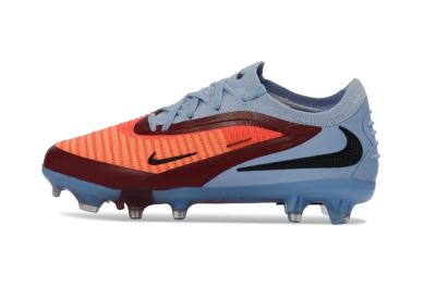 Kids Nike Phantom 6 Elite Low FG Firm Ground Low-Tops Football Boots - Blue/Coral Breeze/Crimson Burst
