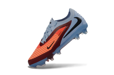Kids Nike Phantom 6 Elite Low FG Firm Ground Low-Tops Football Boots - Blue/Coral Breeze/Crimson Burst