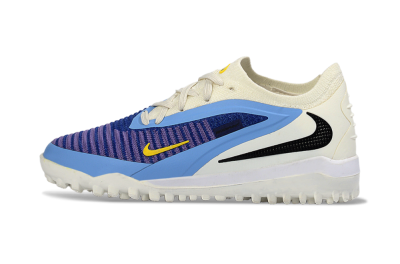 Kids Nike Phantom 6 Elite Low TF Artificial Turf Low-Tops Football Shoes - Blue/Bright Yellow/Cream White