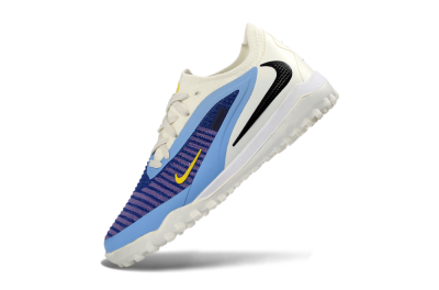 Kids Nike Phantom 6 Elite Low TF Artificial Turf Low-Tops Football Shoes - Blue/Bright Yellow/Cream White