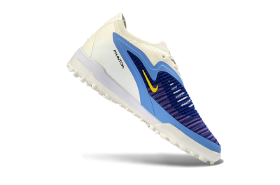 Kids Nike Phantom 6 Elite Low TF Artificial Turf Low-Tops Football Shoes - Blue/Bright Yellow/Cream White