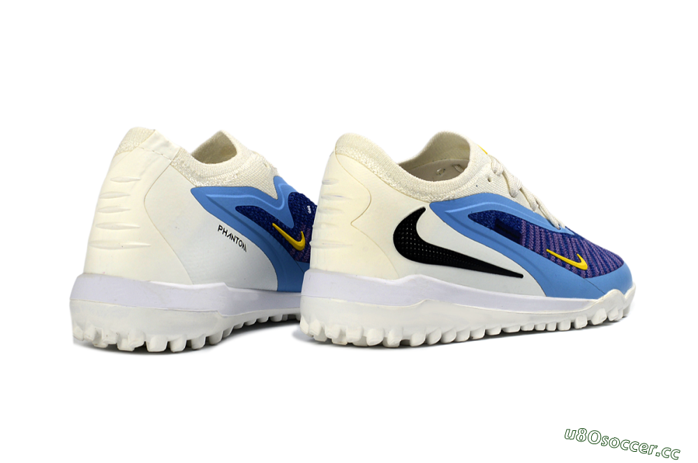 Kids Nike Phantom 6 Elite Low TF Artificial Turf Low-Tops Football Shoes - Blue/Bright Yellow/Cream White 5