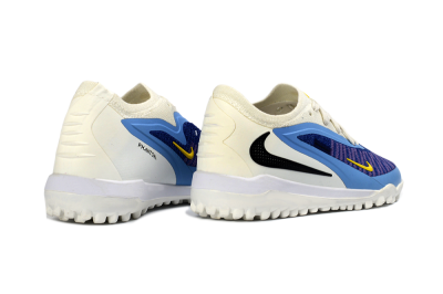 Kids Nike Phantom 6 Elite Low TF Artificial Turf Low-Tops Football Shoes - Blue/Bright Yellow/Cream White