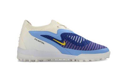 Kids Nike Phantom 6 Elite Low TF Artificial Turf Low-Tops Football Shoes - Blue/Bright Yellow/Cream White