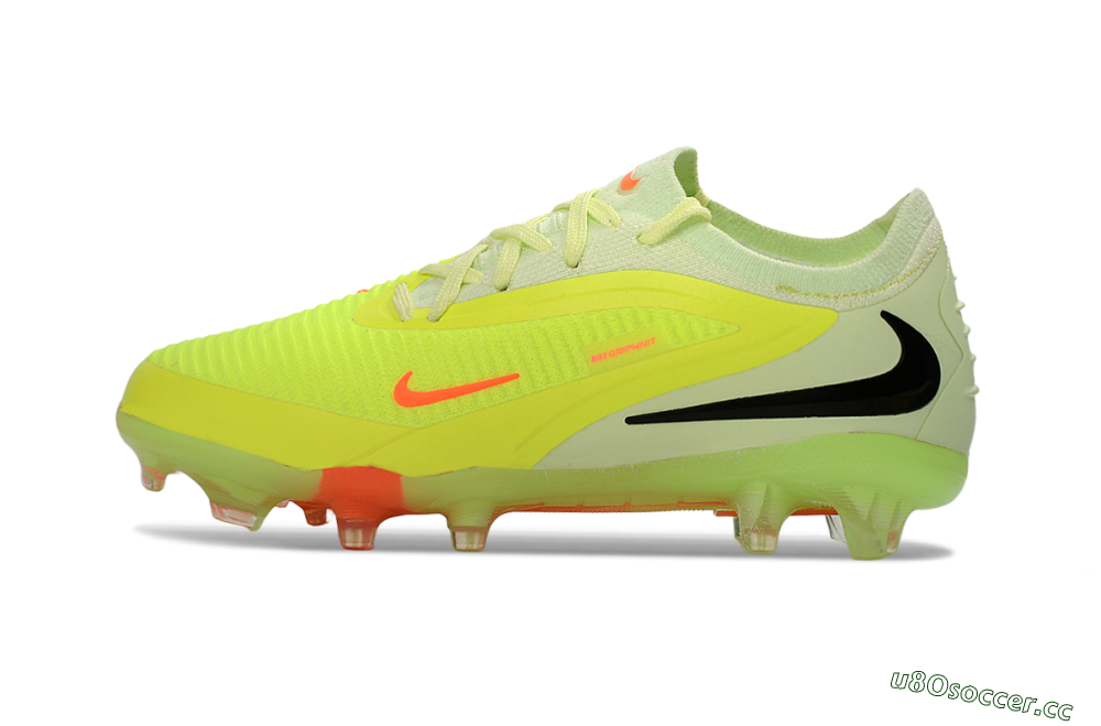 Kids Nike Phantom 6 Elite Low FG Firm Ground Low-Tops Football Boots - Yellow/Neon Green/Electric Orange 2