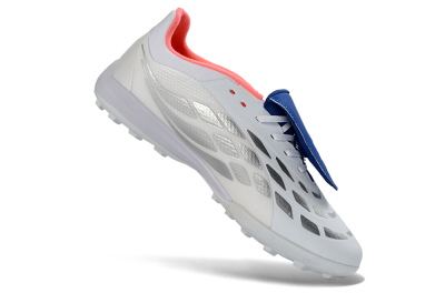 Men's Adidas Predator 26 Elite Fold-Over Tongue TF Artificial Turf Low-Tops Football Shoes - White/Electric Blue/Fiery Red