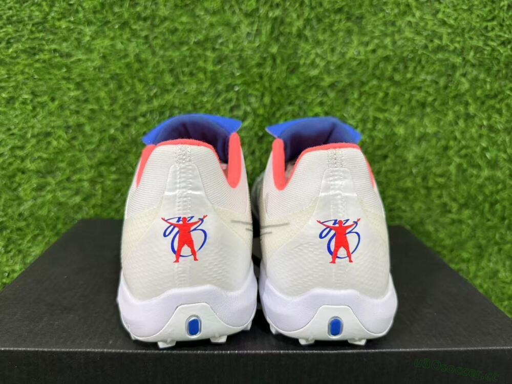 Men's Adidas Predator 26 Elite Fold-Over Tongue TF Artificial Turf Low-Tops Football Shoes - White/Electric Blue/Fiery Red