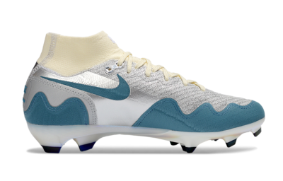 Men's Nike Air Zoom Mercurial Superfly 10 Elite FG Firm Ground High-Tops Football Boots - Blue/Sky Blue/Soft Cream