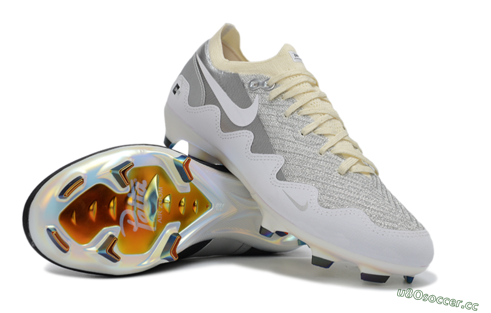 Men's Nike Air Zoom Mercurial Vapor 16 Elite FG Firm Ground Low-Tops Football Boots - White/Light Gray/Metallic Silver 1