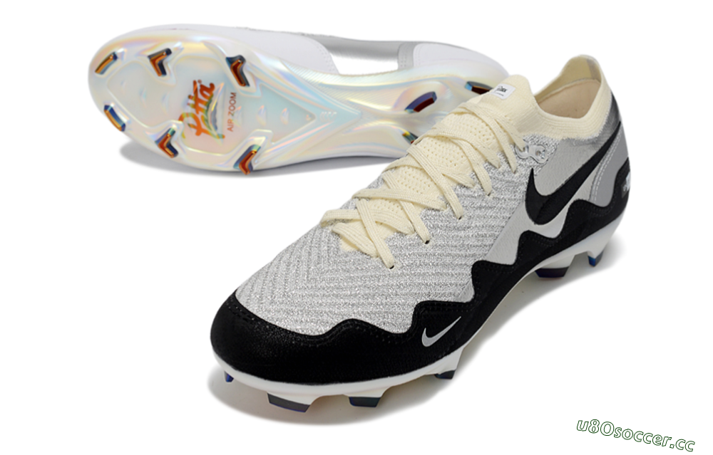 Men's Nike Air Zoom Mercurial Vapor 16 Elite FG Firm Ground Low-Tops Football Boots - White/Light Gray/Metallic Silver 3