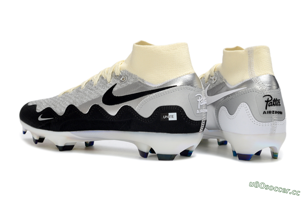 Men's Nike Air Zoom Mercurial Superfly 10 Elite FG Firm Ground High-Tops Football Boots - White/Metallic Silver/Champagne 4
