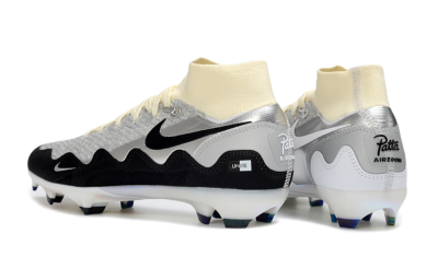 Men's Nike Air Zoom Mercurial Superfly 10 Elite FG Firm Ground High-Tops Football Boots - White/Metallic Silver/Champagne