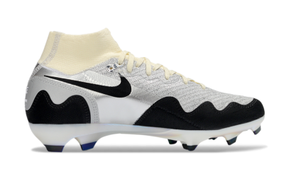 Men's Nike Air Zoom Mercurial Superfly 10 Elite FG Firm Ground High-Tops Football Boots - White/Metallic Silver/Champagne